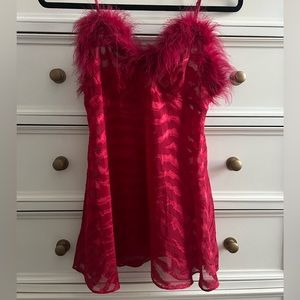 Vintage red mesh lingerie